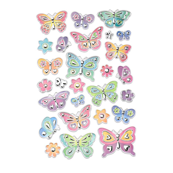 Delicate Butterfly Medley Foil Fun Stickers, 27-Piece