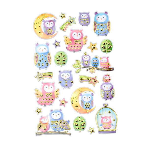 Hoot Owl Frenzy Foil Fun Stickers, 24-Piece