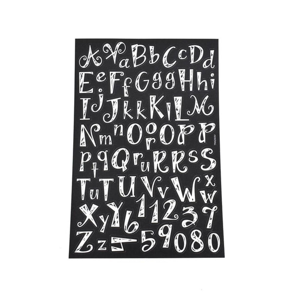 Chalk Effect Alphabet Font Stickers, 73-Piece