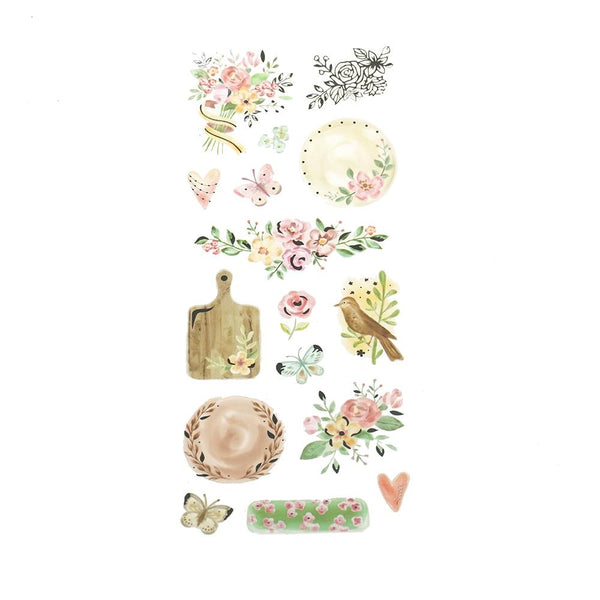 Foil Fancy Vintage Floral Stickers, 16-Piece