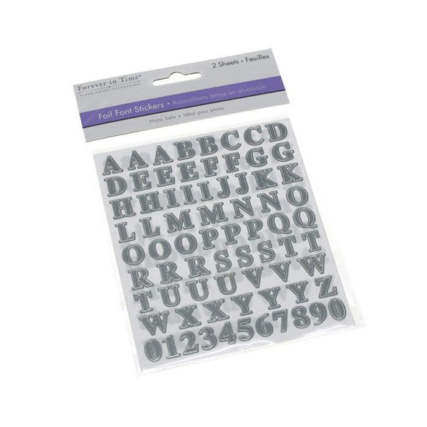 Mini Alphabet & Number Foil Stickers, 179-count, Silver