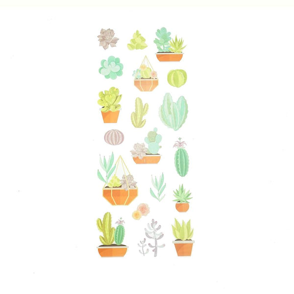 Succulent Clear Photo Safe Stickers, 19-Piece