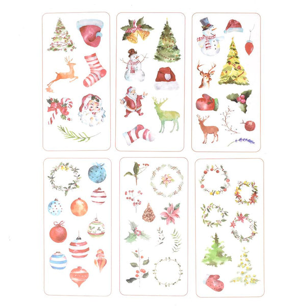 Classic Santa Claus Christmas Holiday Stickers, 6-Sheets