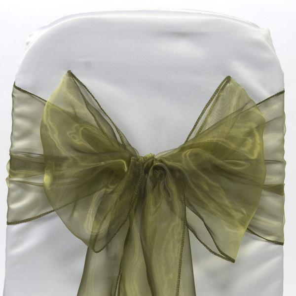 Organza Chair Bow Sash, 9-inch, 10-feet, 6-piece, Sage Green