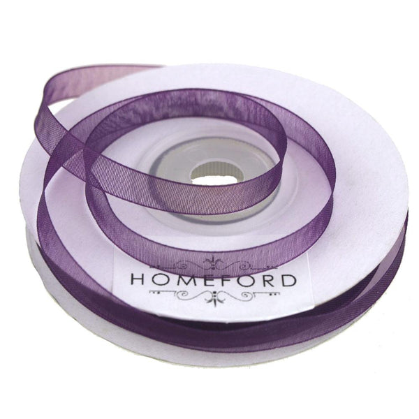 Sheer Organza Ribbon, 1/4-inch, 25-yard, Plum