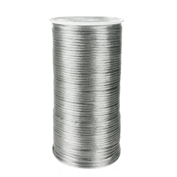 Satin Rattail Cord Chinese Knot, 1/16-Inch, 200 Yards, Silver