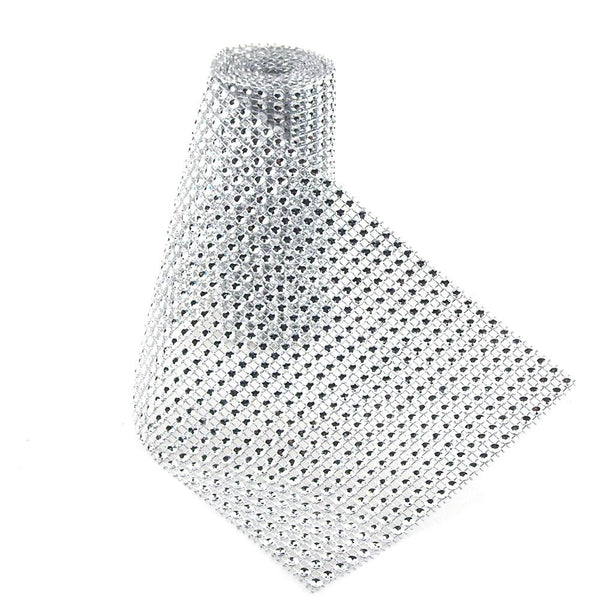 Rhinestone Mesh Wrap Roll, 4-3/4-Inch, 1-Yard, Silver