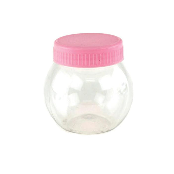 Plastic Round Favor Container with Lid, 3-Inch, Small, Light Pink