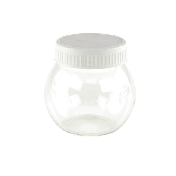 Plastic Round Favor Container with Lid, 3-Inch, Small, White