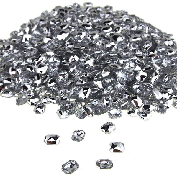 Emerald Acrylic Rhinestone Diamonds, 8mm x 10mm