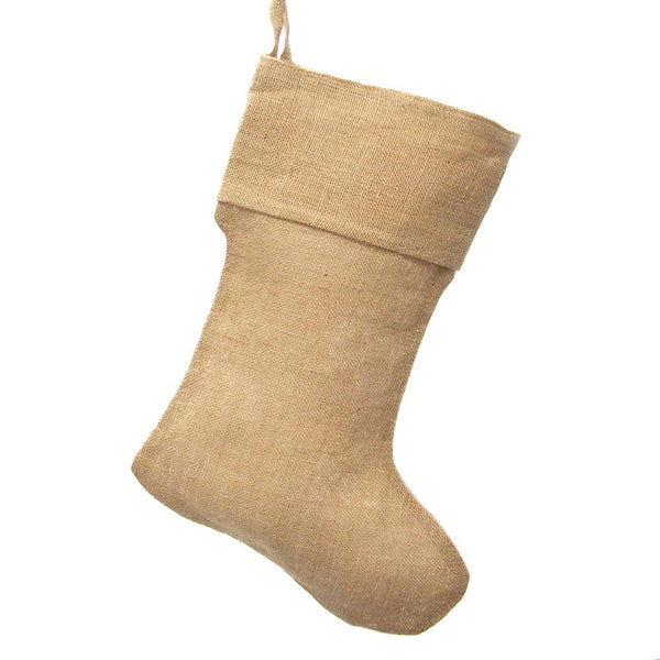 Natural Burlap Plain Christmas Stockings, 24-Inch, 6-Count