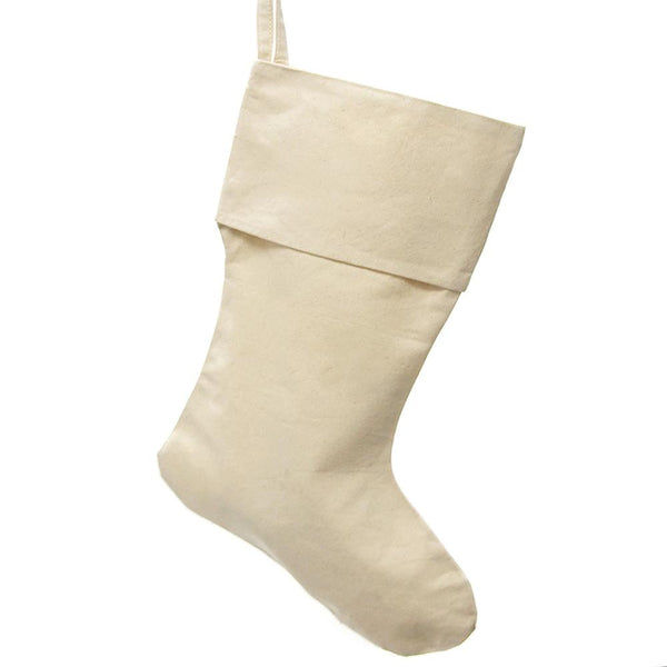 Natural Canvas Plain Christmas Stocking, 24-Inch, 6-Count