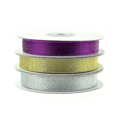 Metallic Taffeta Christmas Ribbon, 5/8-inch, 25-yard