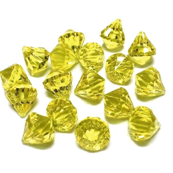 Acrylic Crystal Hanging Decor, 1-Inch, 100-Piece, Yellow