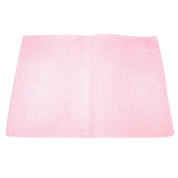 Faux Jute Rectangular Table Placemats, Pink, 19-Inch, 10-Count