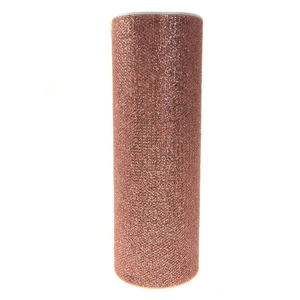 Glitter Tulle Spool Roll, Blush, 6-Inch, 10 Yards