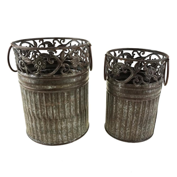 Copper Galvanized Pails, 2-Piece