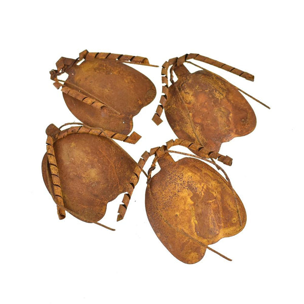 Rustic Metal Pumpkin Ornaments, 3-Inch, 4-Piece