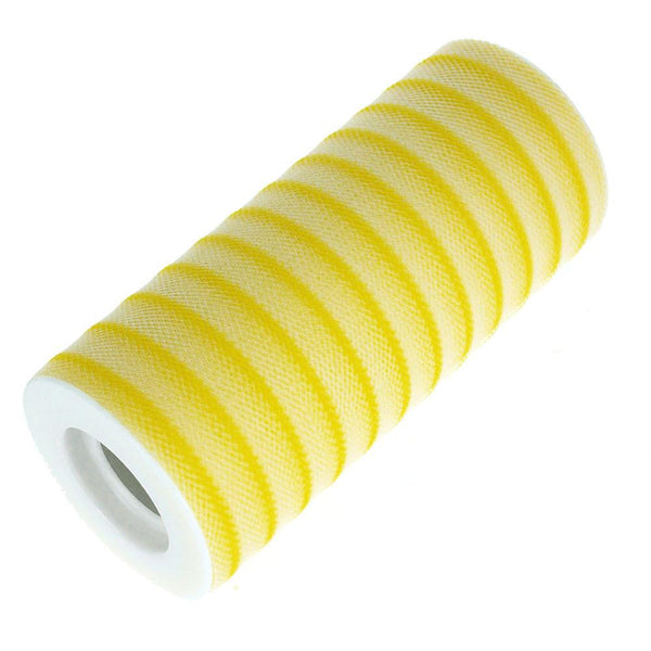 Stripe Tulle Spool Roll, 6-Inch, 25 Yards, Canary Yellow