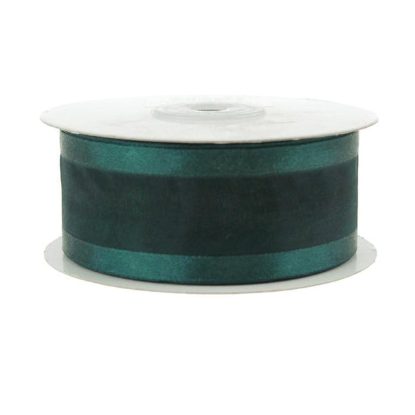 Satin-edge Sheer Organza Ribbon, 1-1/2-inch, 25-yard, Teal