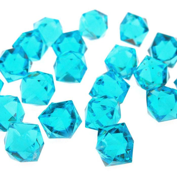 Acrylic Ice Rocks Twelve Point Star, 3/4-Inch, 150-Piece, Turquoise