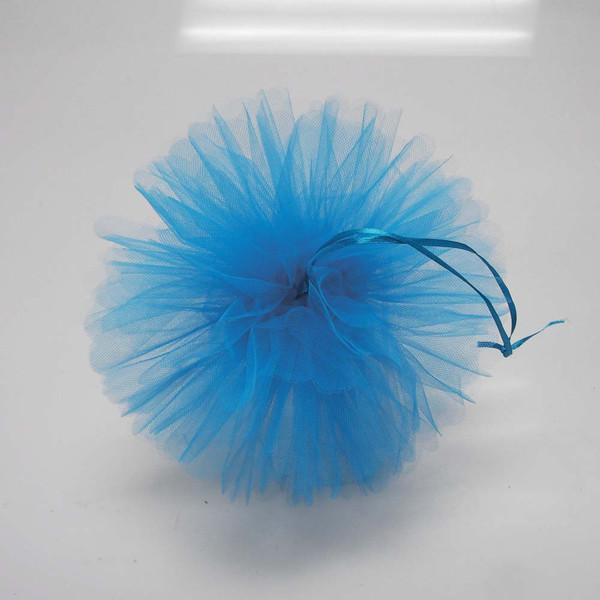 Tulle Pom Poms Ball Centerpiece, 4-Piece, 10-Inch, Turquoise