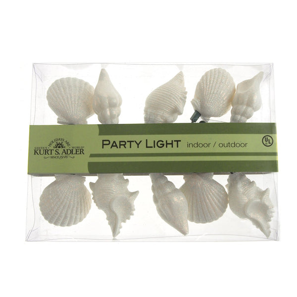 Glittered Sea Shells Light Set, 10-Lights, 12-Feet