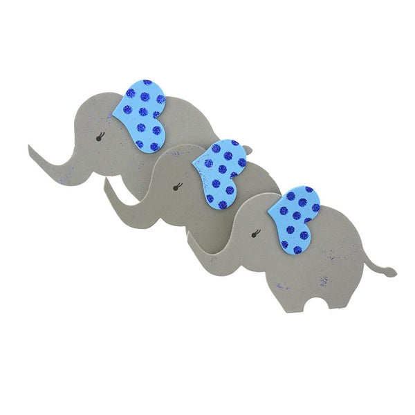 Glittered Elephant EVA Foam Cut Outs, 5-1/2-Inch, 10-Count, Blue