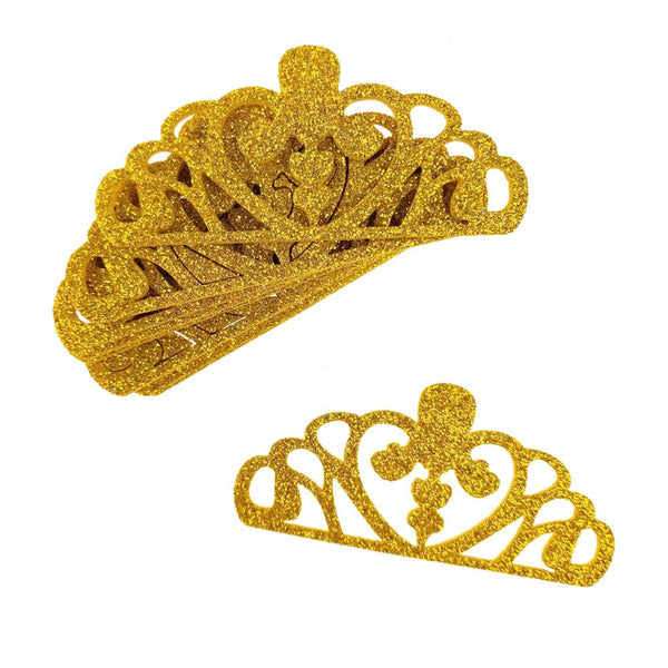 EVA Glitter Foam Tiara Crown Cut-Outs, Gold, 3-Inch, 10-Count