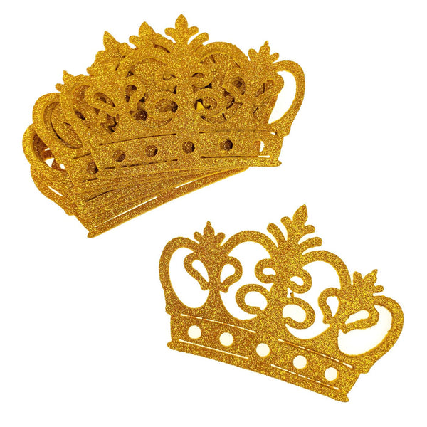 Glitter Foam Royal Crown Cut-outs, Gold, 4-3/4-Inch, 10-Count