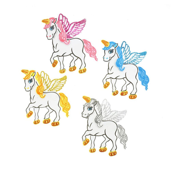 Glittered Unicorn EVA Foam Cut Outs, 5-Inch, 10-Count