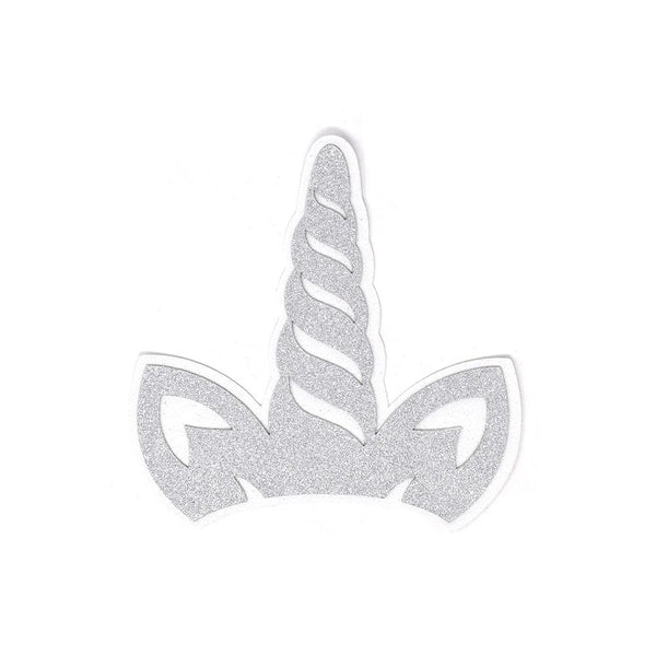 EVA Glitter Foam Unicorn Horn Cut Outs, Silver, 4-Inch, 10-Count