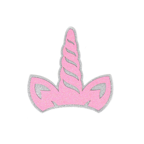 EVA Glitter Foam Unicorn Horn Cut Outs, Silver/Pink, 4-Inch, 10-Count