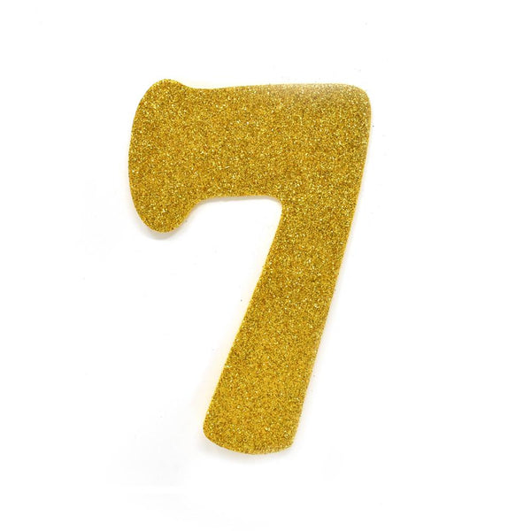 EVA Glitter Foam Number Cut Out "7", Gold, 4-1/2-Inch, 12-Count