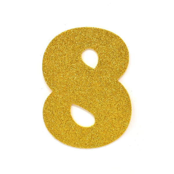 EVA Glitter Foam Number Cut Out "8", Gold, 4-1/2-Inch, 12-Count