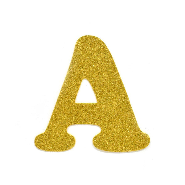 EVA Glitter Foam Letter Cut Out "A", Gold, 4-1/2-Inch, 12-Count