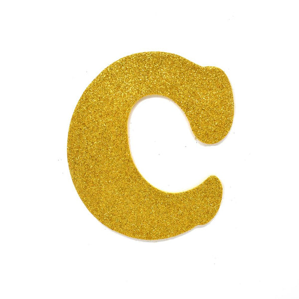 EVA Glitter Foam Letter Cut Out "C", Gold, 4-1/2-Inch, 12-Count