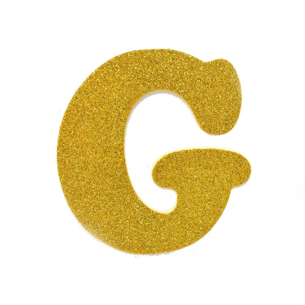 EVA Glitter Foam Letter Cut Out "G", Gold, 4-1/2-Inch, 12-Count