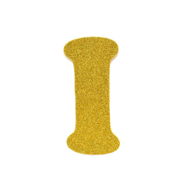 EVA Glitter Foam Letter Cut Out "I", Gold, 4-1/2-Inch, 12-Count