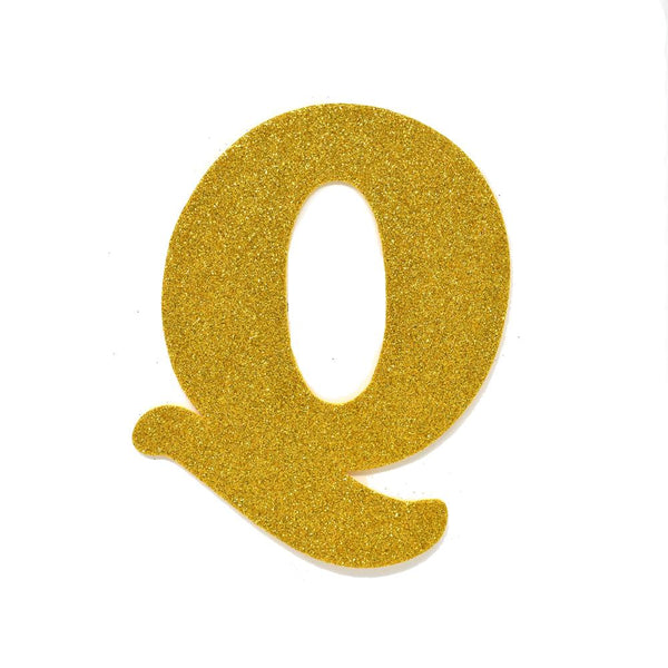 EVA Glitter Foam Letter Cut Out "Q", Gold, 4-1/2-Inch, 12-Count