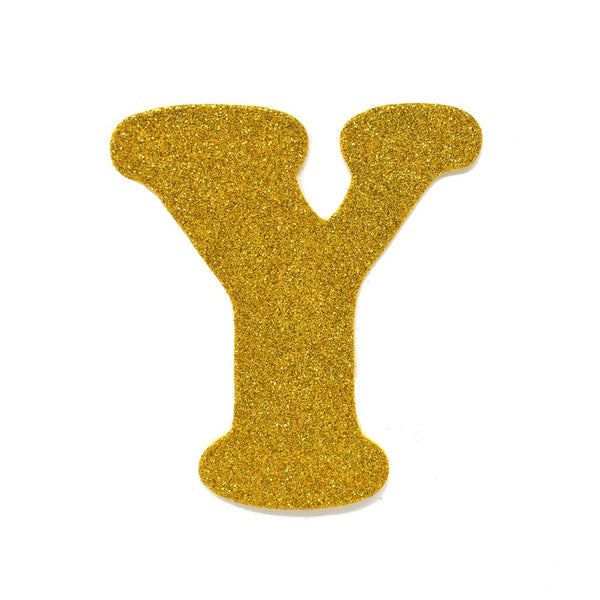 EVA Glitter Foam Letter Cut Out "Y", Gold, 4-1/2-Inch, 12-Count