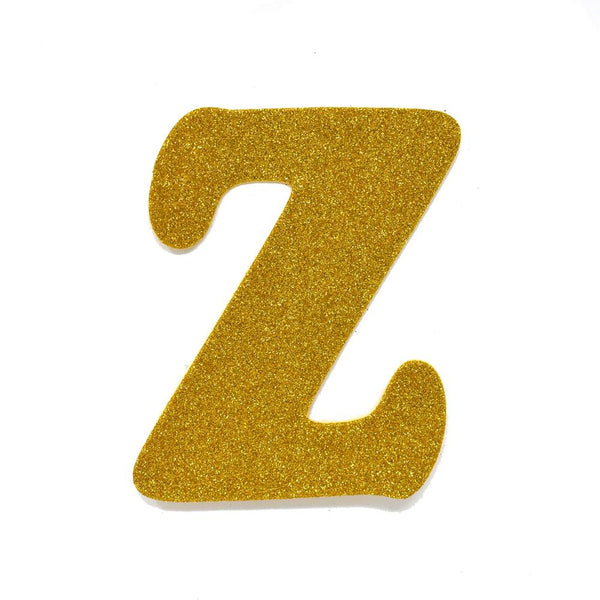 EVA Glitter Foam Letter Cut Out "Z", Gold, 4-1/2-Inch, 12-Count