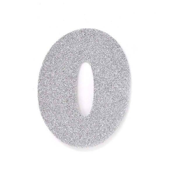 EVA Glitter Foam Number Cut Out "0", Silver, 4-1/2-Inch, 12-Count