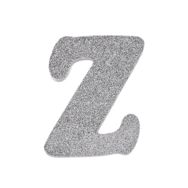 EVA Glitter Foam Letter Cut Out "Z", Silver, 4-1/2-Inch, 12-Count