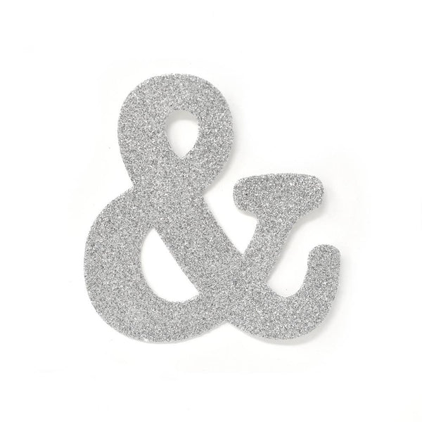 EVA Glitter Foam Letter Cut Out "&", Silver, 4-1/2-Inch, 12-Count