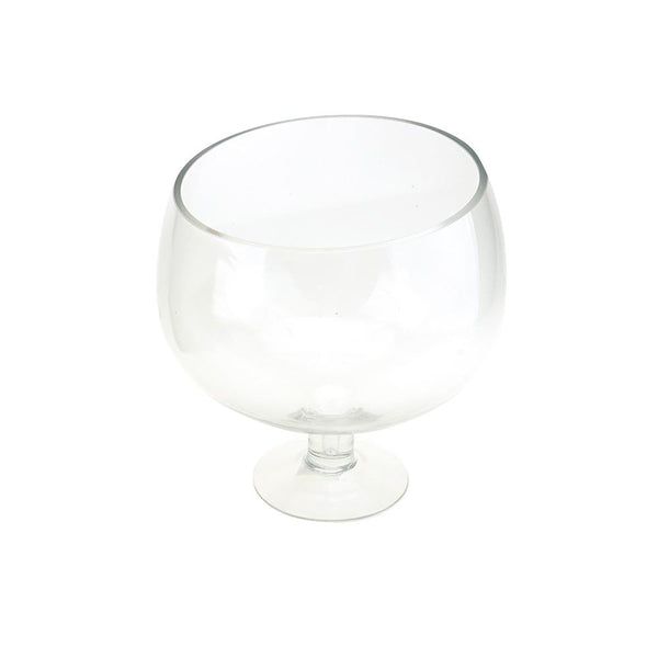 Clear Slant Cut Bowl Vase, 8-1/2-Inch [Closeout]