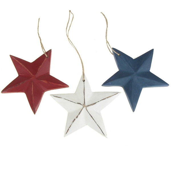 Star Wooden Christmas Ornament, 3-1/2-Inch