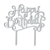 Happy Birthday Glitter Cake Topper, 6-Inch