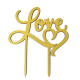 Love Heart Wedding Glitter Cake Topper, 7-Inch