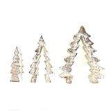 White-Watered Painted Wooden Puzzle Christmas Tree, 7-3/4-Inch